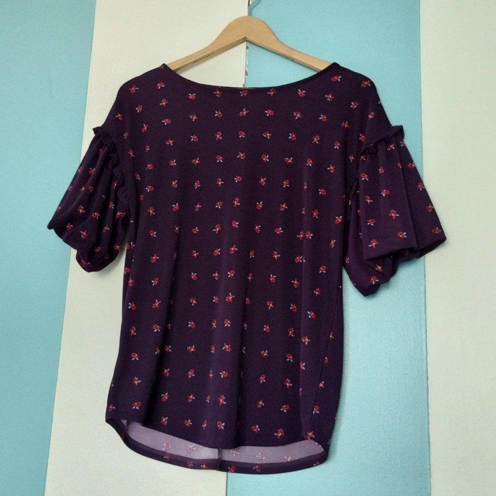 Ann Taylor Purple Floral Top - Picture 7 of 10
